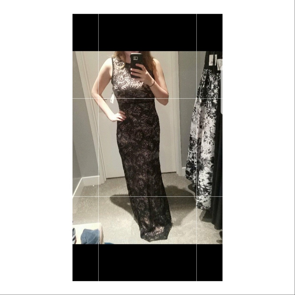 A black/nude dress